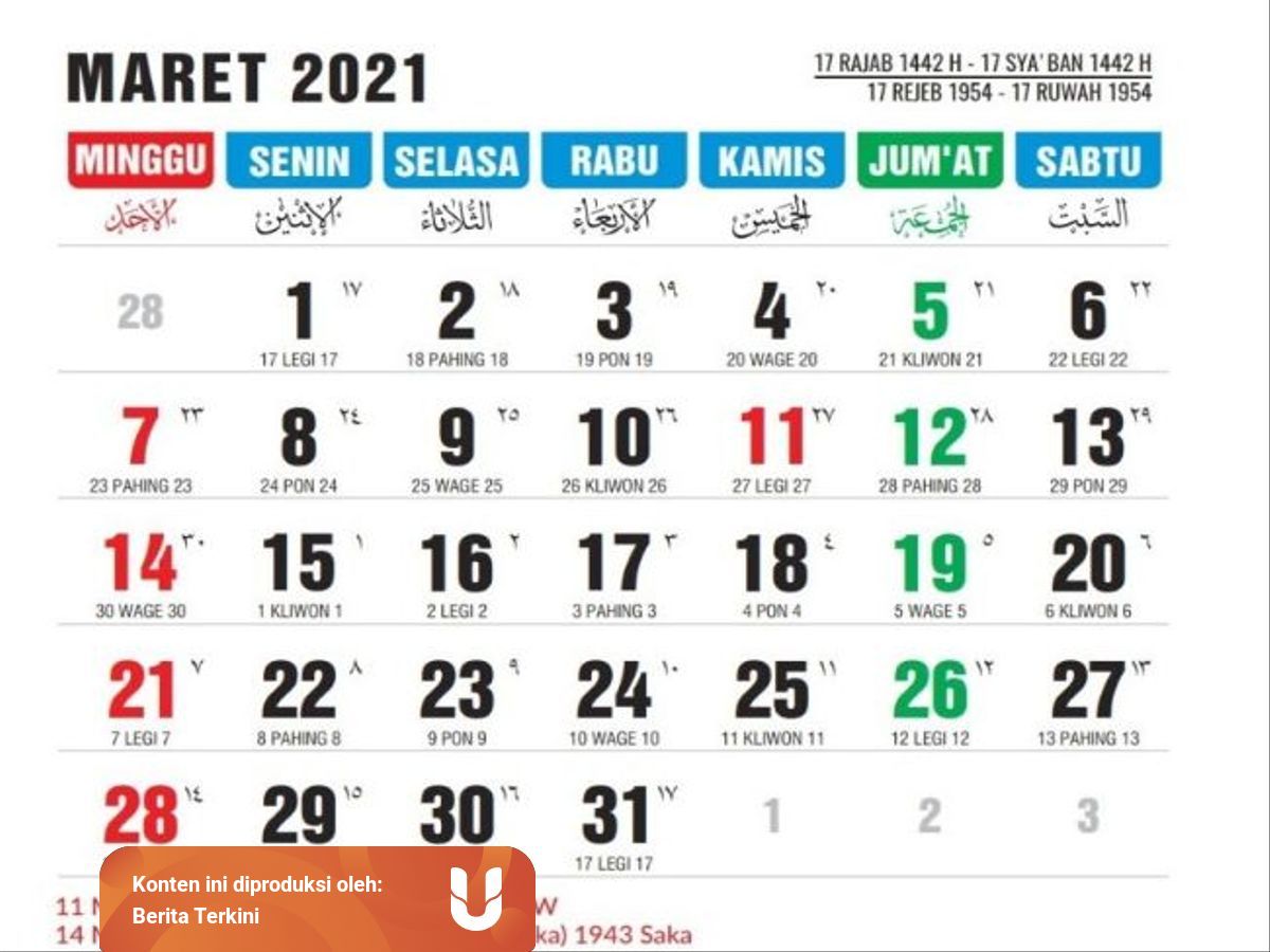 Weton Kalender 1977 Lengkap Dengan Pasaran Jawa Jaapen 1b